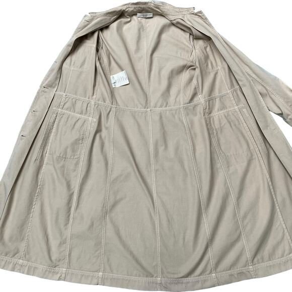 Prada Trench Coat Safari Jacket Sz 6 US Beige Cotton Lightweight Belted Auth. - Picture 11 of 16